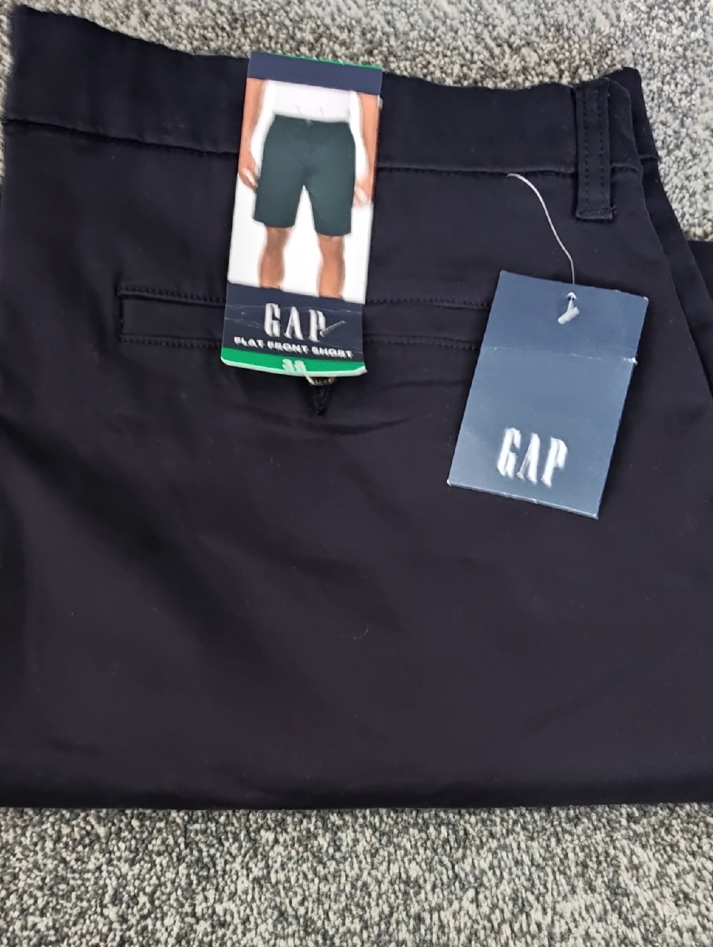 GAP Men's Flat-Front Shorts in Deep Black